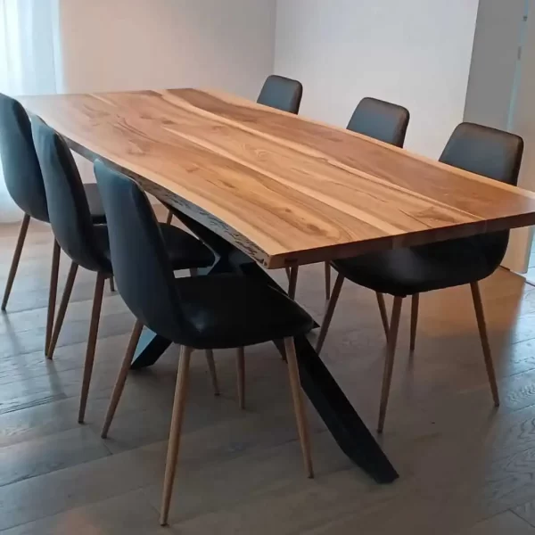 Masa Oslo Walnut diningroom lemn masiv margini neregulate
